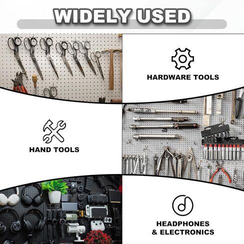 uxcell 12 Pcs Pegboard Hooks, 7.9 Inch Peg Board Hooks Kit Fit 1/5" Pegboard Garage for Hanging Shelving Tool Storage Craft Organizing, Silver Tone (1mm Hole Dia) in Saudi Arabia