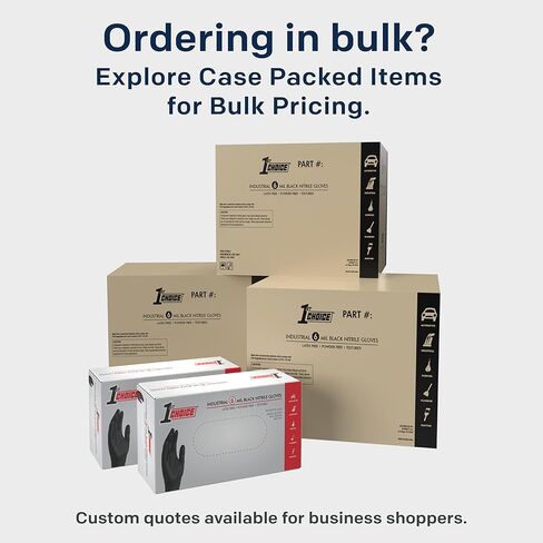 قفازات النتريل من فرست تشويس، للاستعمال مرة واحدة، خالية من اللاتكس، سوداء، 6 مل، صناعية، للميكانيكا والتنظيف والسيارات والاستخدام المنزلي in Kuwait