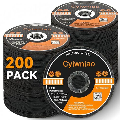 200 حزمة من العجلات المقطوعة 4 1/2 بوصة، عجلة قطع معدنية من الفولاذ المقاوم للصدأ، قرص قطع معدني رفيع لطاحونة الزوايا in Kuwait