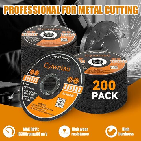 200 حزمة من العجلات المقطوعة 4 1/2 بوصة، عجلة قطع معدنية من الفولاذ المقاوم للصدأ، قرص قطع معدني رفيع لطاحونة الزوايا in Kuwait