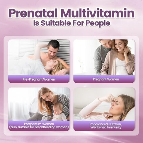 VivoNu Prenatal Vitamins for Women, Vitamin D3, K2, B6, B12, C with Folic Acid, DHA, Choline, Probiotic, Iron, Calcium, Zinc & Magnesium, 300 Pregnancy Multivitamin Softgels (1 Bag / 300 softgels) in Kuwait