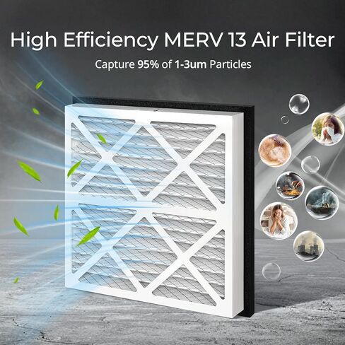 Vilaso 20x20x3 MERV 13 استبدال فلتر الهواء المطوي لسلسلة Zephyr VGF 20x20x3 شبكة هواء العودة للمنزل بالكامل، فلتر مطوي عميق 3 بوصات يناسب شبكات إرجاع قياسية 1 بوصة بدون تعديل، عبوتان in Saudi Arabia