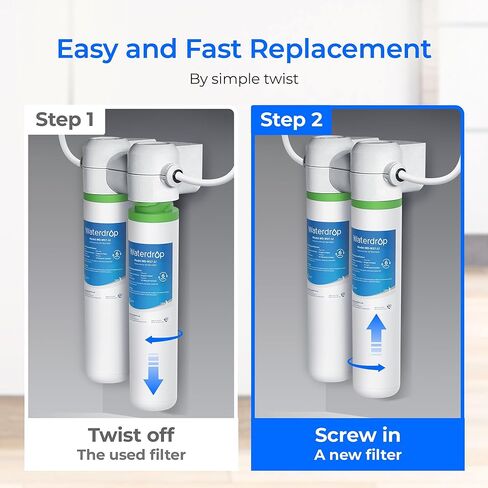 Waterdrop FQK2J Under Sink Water Filter, Replacement for GE FQK2J, FQK1K, 1350 Gallons Dual Flow Drinking Water Replacement Filters (4 Count) in Saudi Arabia