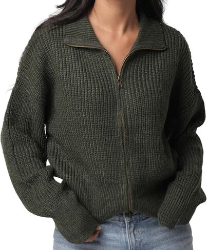 سترة نسائية بأكمام طويلة من Novelle Fashion بسحاب | سترات صوفية نسائية خفيفة الوزن ذات نسيج ناعم سهلة التصميم in Kuwait