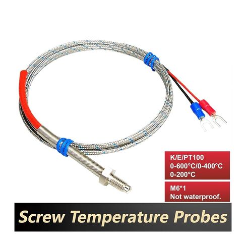 K E PT100 Thermocouple Probe, M6 Thread Sensor, 1-5 Meter Cable, 0-600°C -50-200°C, Spring Tip RTD, Industrial Equipment(K-type-5M) in Saudi Arabia