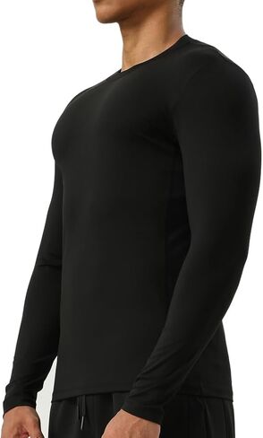 تي شيرت رياضي رجالي من TADUANO بأكمام طويلة وسريع الجفاف للتمرين في صالة الألعاب الرياضية، تي شيرت داخلي رياضي للجري، طبقة أساسية in Kuwait