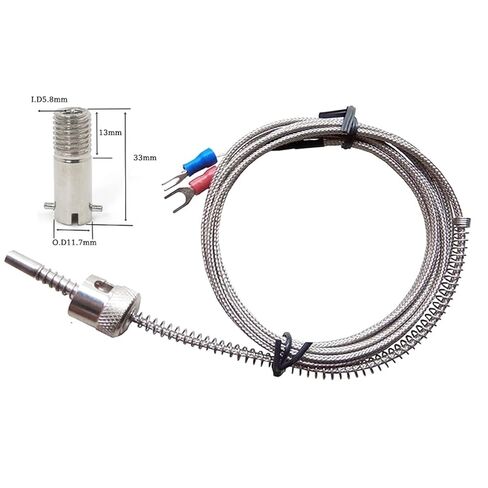 Thermocouple K/E Compression Spring Shielded Wire M12 Temperature Sensor 1Pcs(J 3.0M) in Saudi Arabia