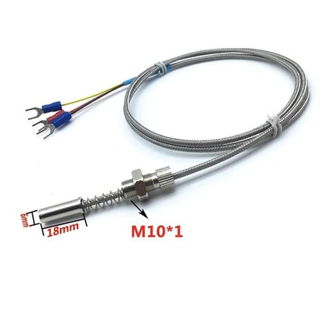 Pt100 End Face Threaded Fixed Surface Flat Temperature Sensor 420°C 1Pcs(PT100(M10X1) L9M) in Saudi Arabia