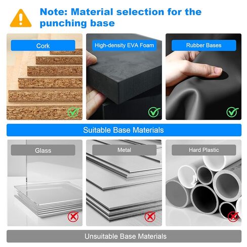 مجموعة ثقوب جلدية مجوفة من 7 قطع، أداة ثقب ثقب دائرية معدنية من موجروي، 5/64-13/64 بوصة (2-5 مم) مع مقبض مضاد للانزلاق للأحزمة، وأشرطة الساعات، والورق، والبلاستيك، DIY، وأدوات الإصلاح in Kuwait