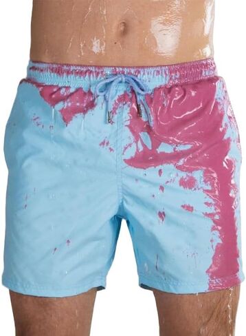 Color Changing Mens Swim Trunk - Changing Color When Wet Swim Suits Board Shorts for Men in Saudi Arabia