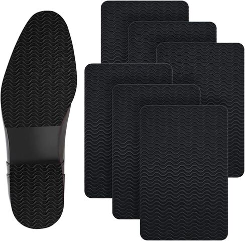 Shoes Grips on Bottom of Shoes, 6 Pcs No Slip Bottom Pad Shoe Sole Protector Self Adhesive Silicone Non Slip Shoe Pads No Skid Pads for Sneakers Slippers High Heels (6"x4",Black) in Saudi Arabia