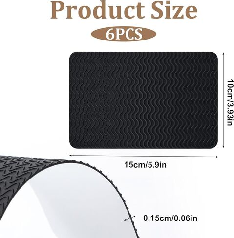 Shoes Grips on Bottom of Shoes, 6 Pcs No Slip Bottom Pad Shoe Sole Protector Self Adhesive Silicone Non Slip Shoe Pads No Skid Pads for Sneakers Slippers High Heels (6"x4",Black) in Saudi Arabia