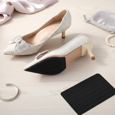 Shoes Grips on Bottom of Shoes, 6 Pcs No Slip Bottom Pad Shoe Sole Protector Self Adhesive Silicone Non Slip Shoe Pads No Skid Pads for Sneakers Slippers High Heels (6"x4",Black) in Saudi Arabia