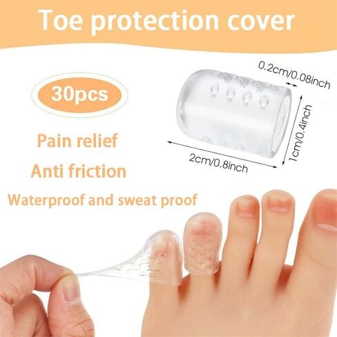 30 Pcs Silicone Toe Protectors, Breathable, Waterproof, and Sweat Proof, Pain Relief, Solve Various Foot Problems in Saudi Arabia