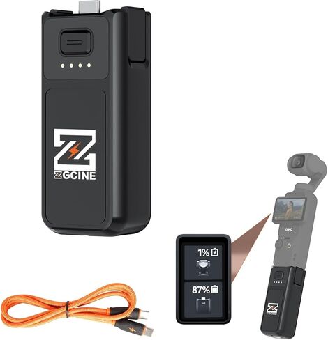 ZGCINE PK-H01 Battery Grip for DJI OSMO Pocket 3, 7.7V/1600mAh Pocket3 Battery Handle Replaced,Fast Charging,Reserved 1/4"Thread,Support Directly Data Transmission in Saudi Arabia