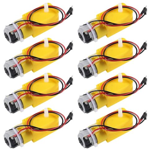 8pcs TT Magnetic Gearbox Engine DC Electric Motor 3V-6V Dual Shaft Geared ，DIY for Arduino Smart Car Robot Toys Cars Chassis Models Vibration Products (I Shape 1:48 Reduction Ratio) in Saudi Arabia