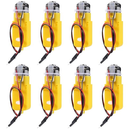 8pcs TT Magnetic Gearbox Engine DC Electric Motor 3V-6V Dual Shaft Geared ，DIY for Arduino Smart Car Robot Toys Cars Chassis Models Vibration Products (I Shape 1:48 Reduction Ratio) in Saudi Arabia