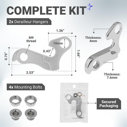 BlueStars 2 Packs Bicycle Bike Derailleur Hanger Derailleur Bracket Bike Tail Hook Frame Gear Tail Hook Aluminium Alloy Mountain Rear - for Cyclocross, Mountain, Road Racing Bike in Saudi Arabia