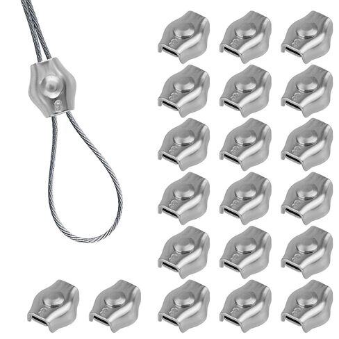 20pcs M3 Wire Rope Clamps, Stainless Steel Cable Clips with Single Bolt Clamps for 1/8 Inches Cable in Saudi Arabia
