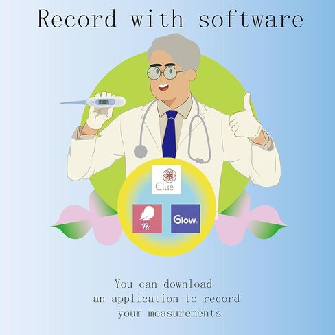 مقياس الحرارة القاعدي الرقمي من أمبليم، درجة طبية دقيقة BBT لتتبع الإباضة، درجة 1/100 درجة عالية الدقة للتنبؤ بالخصوبة، قراءة 60 ثانية، استدعاء الذاكرة، طرف مرن مقاوم للماء، أزرق in Kuwait
