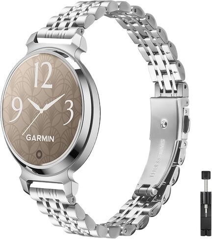 سوار معدني 14 ملم مناسب لـ Garmin Lily 2 active/Lily 2 للنساء، سوار معصم بديل من الفولاذ المقاوم للصدأ مع أداة إزالة رابط التعديل in Kuwait