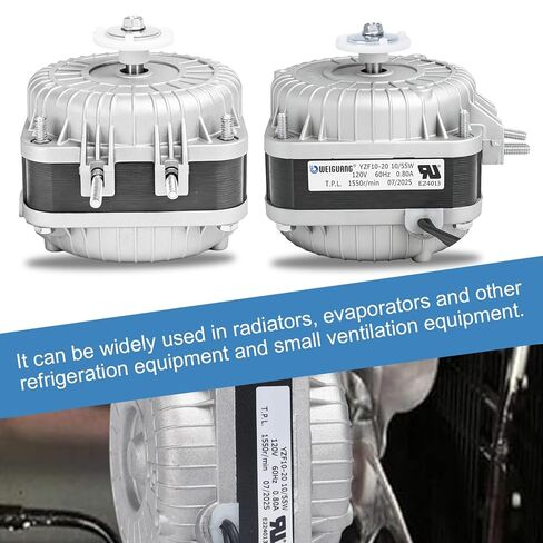 YZF10-20 Fan AC Motor 120V 10 / 55W 0.8A 60Hz Shaded Pole Condenser Motor Replace for Atosa Avantco Refrigeration Equipment Radiator Evaporator Freezer, Small Ventilation Equipment 1550rpm in Saudi Arabia