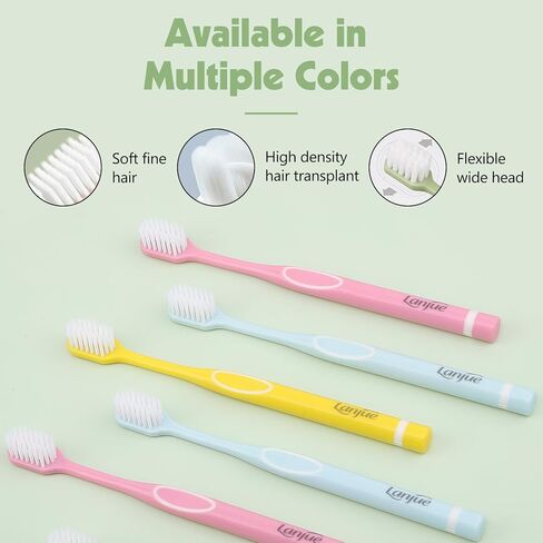 مجموعة فرش أسنان للسفر مكونة من 6 قطع، فرش أسنان ناعمة للغاية للبالغين، فرشاة أسنان يدوية محمولة لطيفة مع حقيبة سفر فردية، فرش أسنان للتنظيف العميق للأسنان الحساسة (متعددة الألوان) in Kuwait