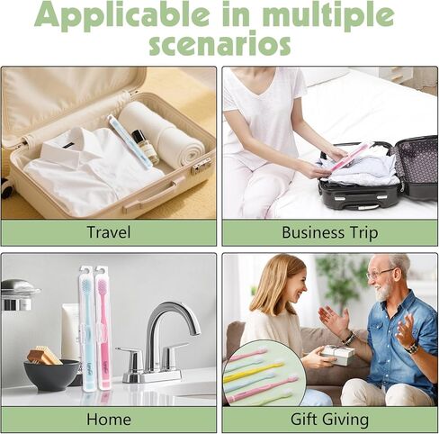 مجموعة فرش أسنان للسفر مكونة من 6 قطع، فرش أسنان ناعمة للغاية للبالغين، فرشاة أسنان يدوية محمولة لطيفة مع حقيبة سفر فردية، فرش أسنان للتنظيف العميق للأسنان الحساسة (متعددة الألوان) in Kuwait