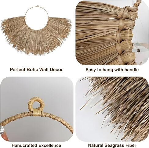 بوهو جدار سلة ديكور - 13pc مجموعة سلة سلة جدار ديكور - 100 ٪ Seagrass جدار الطبيعي ديكور ووزن الجدار الخوص مجموعة - مصنوعة يدويا جدار الجدار وديكور الجدار المنسوج من فيتنام in Kuwait