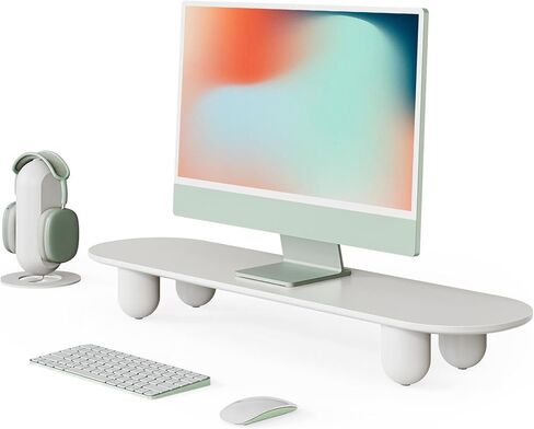Venge Monitor Riser ، 34 بوصة شاشة مزدوجة موقف للشاشات الكبيرة ، منظم المكتب مع رف خشبي وأرجل خشبية صلبة ، حامل للكمبيوتر للكمبيوتر المحمول ، التلفزيون ، الكمبيوتر ، الطابعة ، الأحمر in Kuwait