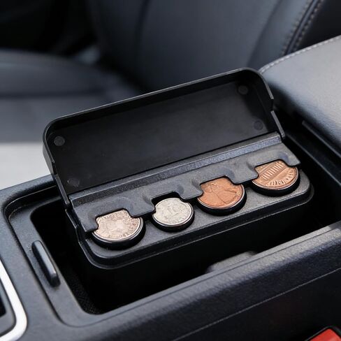 Universal Car Coin Holder - Black Change Organizer for Most Vehicles (1 Pack) in Saudi Arabia