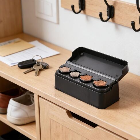 Universal Car Coin Holder - Black Change Organizer for Most Vehicles (1 Pack) in Saudi Arabia