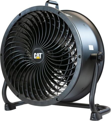 Caterpillar® fan 18"-Blade High-Velocity Drum Fan Heavy Duty Industrial Grade (Black, 2-in-1): 3,400 CFM, 4-Speed, 360 Degree Adjustable Drum Head, Dual Ball Bearing Motor with Die-Cast Cover in Saudi Arabia