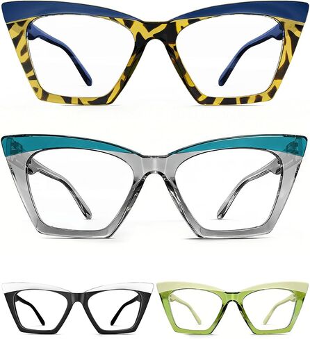 HEEYYOK 1.25 نظارات للقراءة للنساء قارئات كبيرة لمنع الضوء الأزرق للنساء عين القطة كبيرة الحجم لقراءة أوبرا الغشاشين in Kuwait