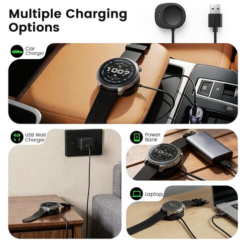 كابل شحن USB-A مغناطيسي لحزام Amazfit Helio، شاحن بديل 3.3FT متوافق مع Amazfit T-Rex 3، Balance، Balance 2 in Kuwait