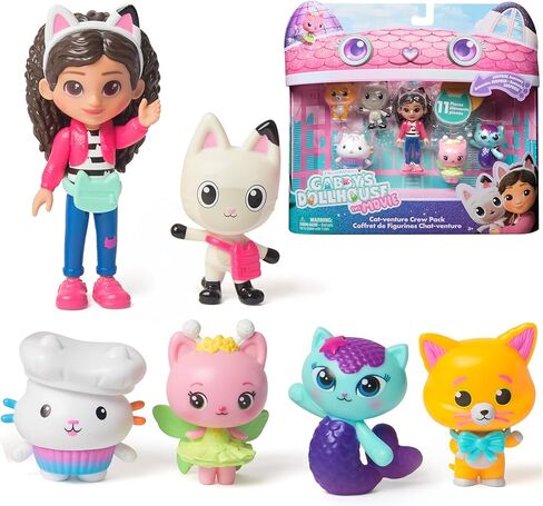 Gabby's Dollhouse: The Movie, Cat-Venture Crew Pack, 11-Piece Toy Figure Set with Accessories, Kids Toys for Girls & Boys Ages 3 and Up in Saudi Arabia