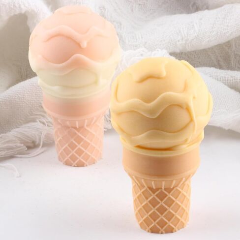 XIAOSHUI Ice Cream Candle Mold Ice Cream Cone Silicone Candle Molds for Candle Home Decorate Candle Making Resin Casting Aromatherapy Gypsum Candles Clay Craft in Saudi Arabia