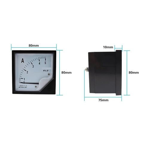 6L2-AC 1A-1000A لوحة الأدوات التناظرية المباشرة الاختيارية أمبير مؤشر مقياس التيار الكهربائي 80*80 مللي متر التيار المتناوب 1 قطعة (3A) in Kuwait