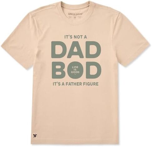 تي شيرت Life is Good للرجال It's Not A Dad BOD بأكمام قصيرة Crusher-LITE، أبيض البتولا in Saudi Arabia