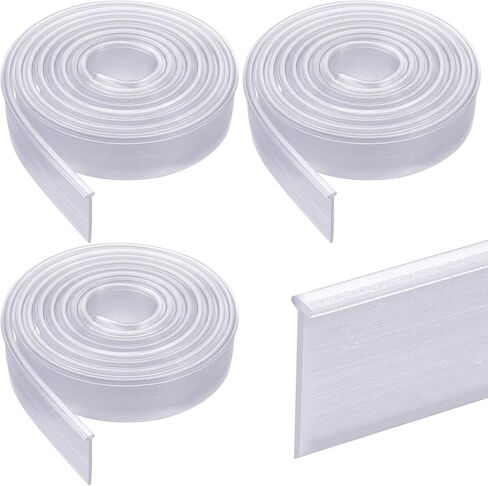Zonon 108 Inch Clear T Shaped Shower Door Bottom Seal Strip Bathroom Framed Bottom Drip Waterproof Sweep Replacement Parts for Home Bathroom Glass Shower Door, 3 Rolls, Each Roll 36 Inches Long in Saudi Arabia