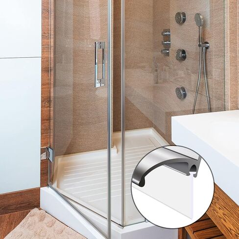 Zonon 108 Inch Clear T Shaped Shower Door Bottom Seal Strip Bathroom Framed Bottom Drip Waterproof Sweep Replacement Parts for Home Bathroom Glass Shower Door, 3 Rolls, Each Roll 36 Inches Long in Saudi Arabia