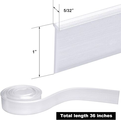 Zonon 108 Inch Clear T Shaped Shower Door Bottom Seal Strip Bathroom Framed Bottom Drip Waterproof Sweep Replacement Parts for Home Bathroom Glass Shower Door, 3 Rolls, Each Roll 36 Inches Long in Saudi Arabia