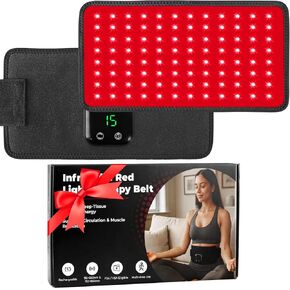 Red Light Therapy Belt for Back Waist: Cordless Rechargeable Infrared Red Light Therapy for Body Joint & Muscle Comfort 660nm & 850nm Portable Wrap for Home Office, Gifts for Mother's/Father's Day in Saudi Arabia