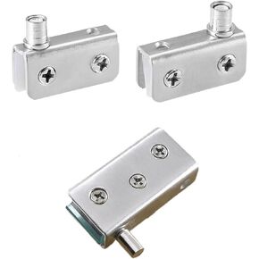 Glass Glass Pivot Hinge Wine Cabinet Door Rotating Pivot Clip Stainless Steel Door Shaft for 5-8mm Glass Cupboard Hinge Hardware(03) in Kuwait