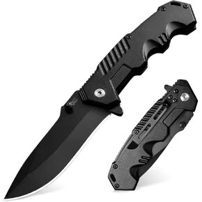Pocket Knife for Men, Folding Knife with Clip, EDC Pocket Knives with Flipper Open and Liner Lock, Sharp Tactical Knife for Outdoor Survival Camping Hunting Fishing, Cool Knifes for Dad, Mens Gift in Kuwait