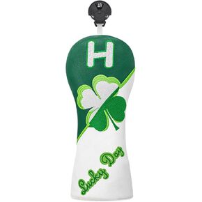 Green Leather Hybrid Headcover Lucky Four-Leaf Clover Fun Design Golf Headcovers Golf Accessories for Women Hybrid Golf Clubs for Men Golf Club Set in Saudi Arabia
