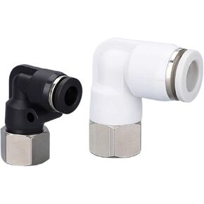 Pneumatic Connector PLF Black And White Elbow L-Type Internal Thread Screw PLF6-01/8-02 Quick Plugs-In 90-Degree Right Angle 1Pcs(Whiteplf6-02) in Kuwait