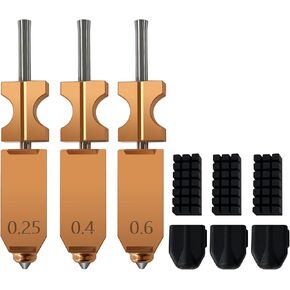 3PK ترقية فوهة AD5X 0.25 مم 0.4 مم 0.6 مم Hotend لفوهة Falshforge AD5X تدفق عالي 32 مم³/ثانية رأس طباعة فوهة من الفولاذ المقوى عالي السرعة وقابل للفصل مع فرشاة فوهة 3PK إضافية in Kuwait
