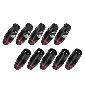 20Pcs Zinc Alloy Black XLR 3 Pin Male& Female Audio Cable Connector Adapter for Audio Video(20xFemale) in Kuwait