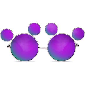 Trippy Lights Mouse Ear Sunglasses Blue Lenses Silver Frames, Polarized UV 400 Protection, Teen and Adult in Saudi Arabia
